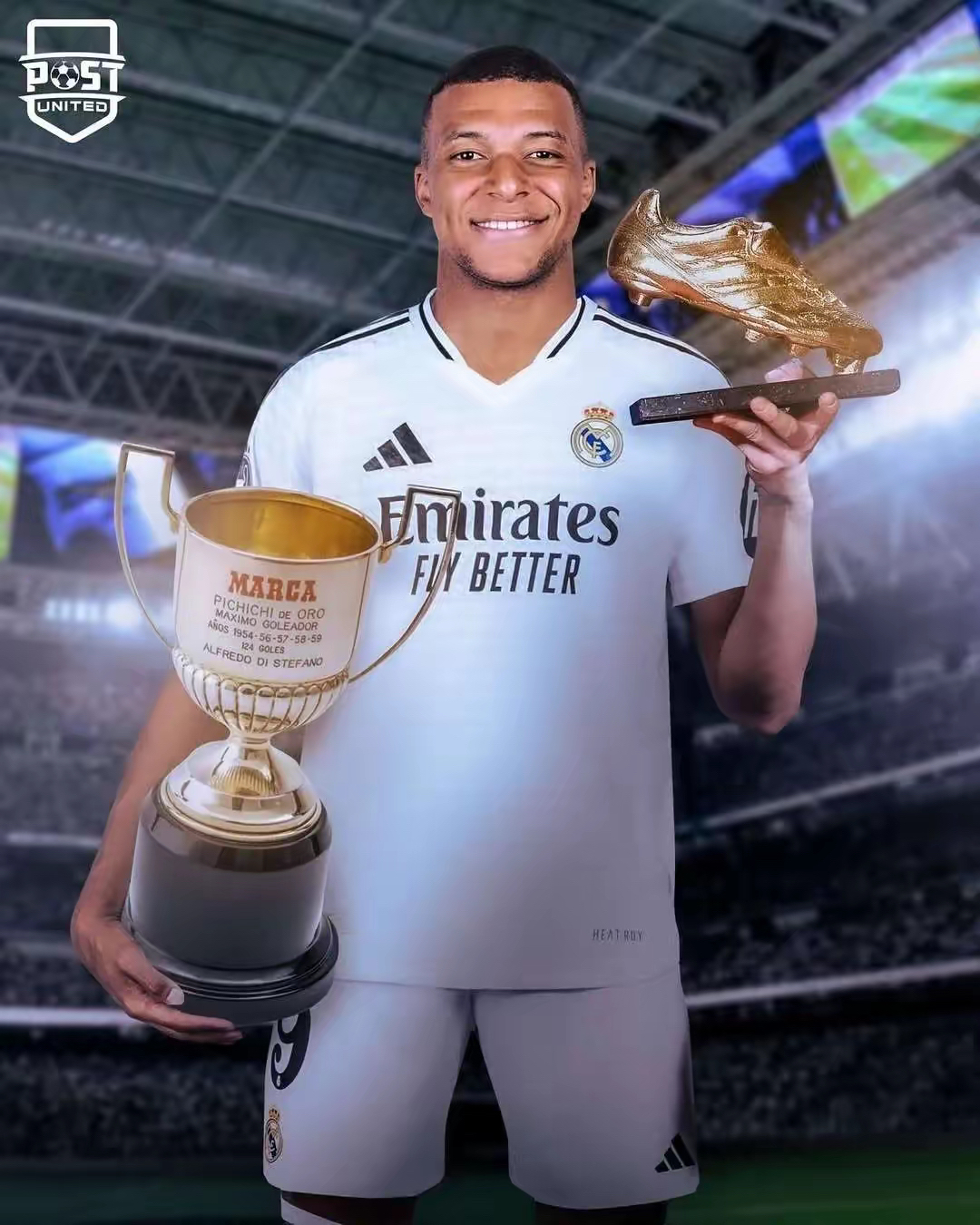 姆巴佩加盟皇马首赛季56场43球斩获西甲欧洲金靴